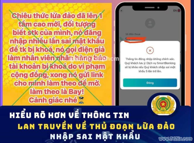 Công an TP HCM làm rõ cảnh báo lừa đảo nhập sai mật khẩu